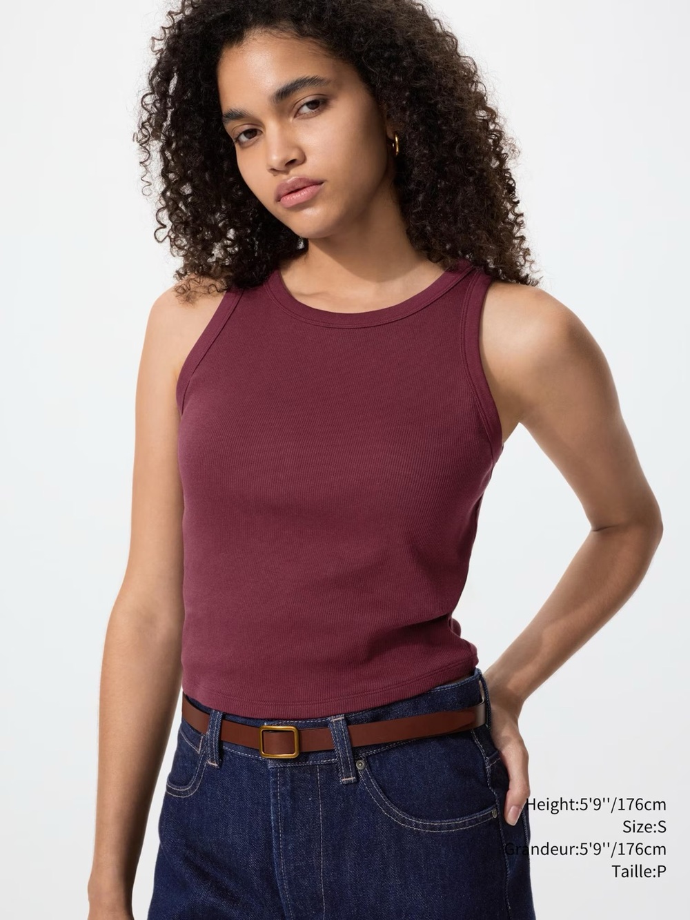 UNIQLO Bra Top Sleeveless Ribbed Cropped Tank Top